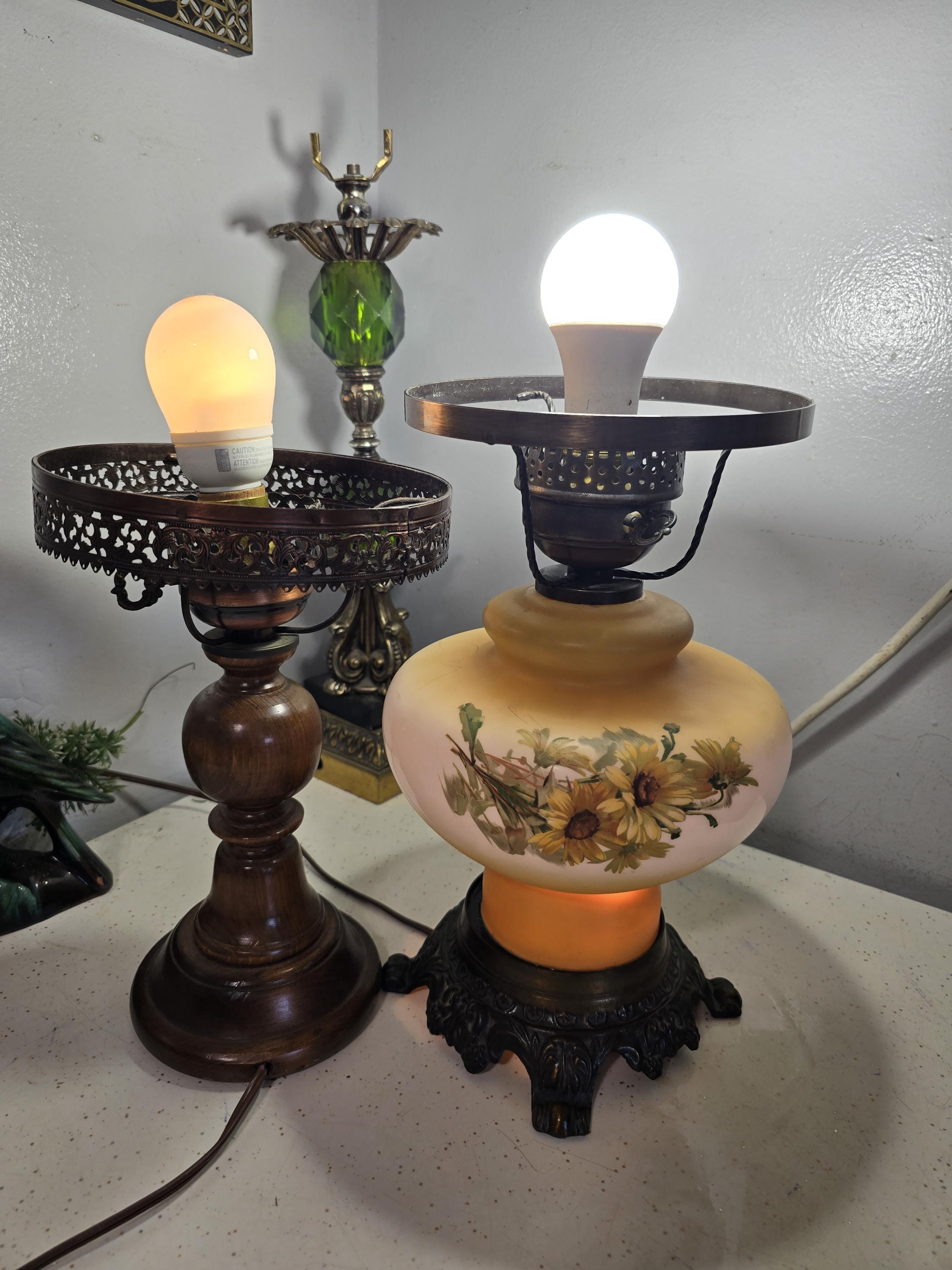 Gone With the Wind, Base Only, Hurricane Lamp, 3 Way Lighting