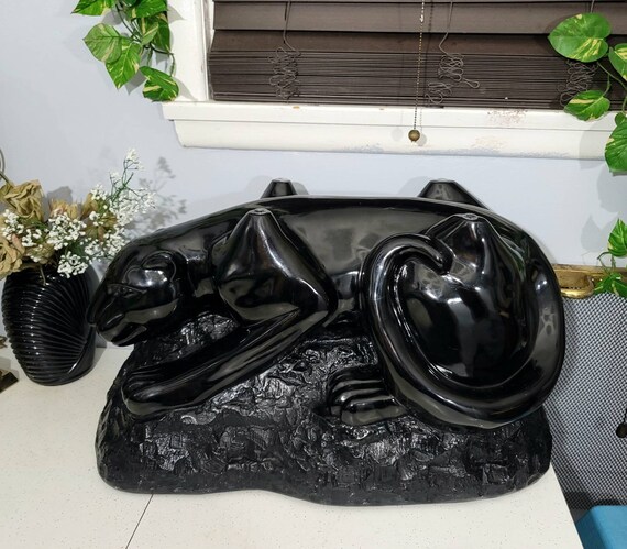Vintage black sale panther coffee table