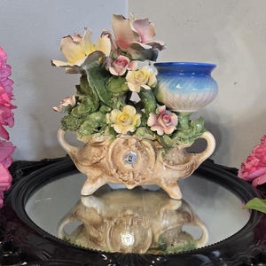 Capodimonte Centerpiece, Planter, Vintage, Home Decor, Vintage Capodimonte,  Porcelain Made in Italy,