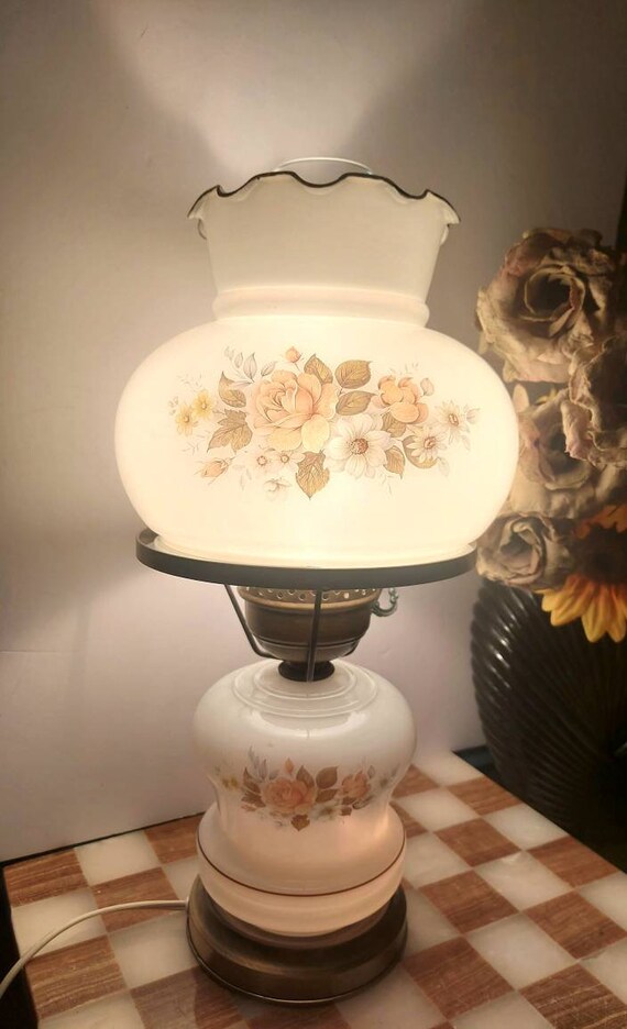 Gone With The Wind Vintage Ornate Floral MilkGlass OIL Burning