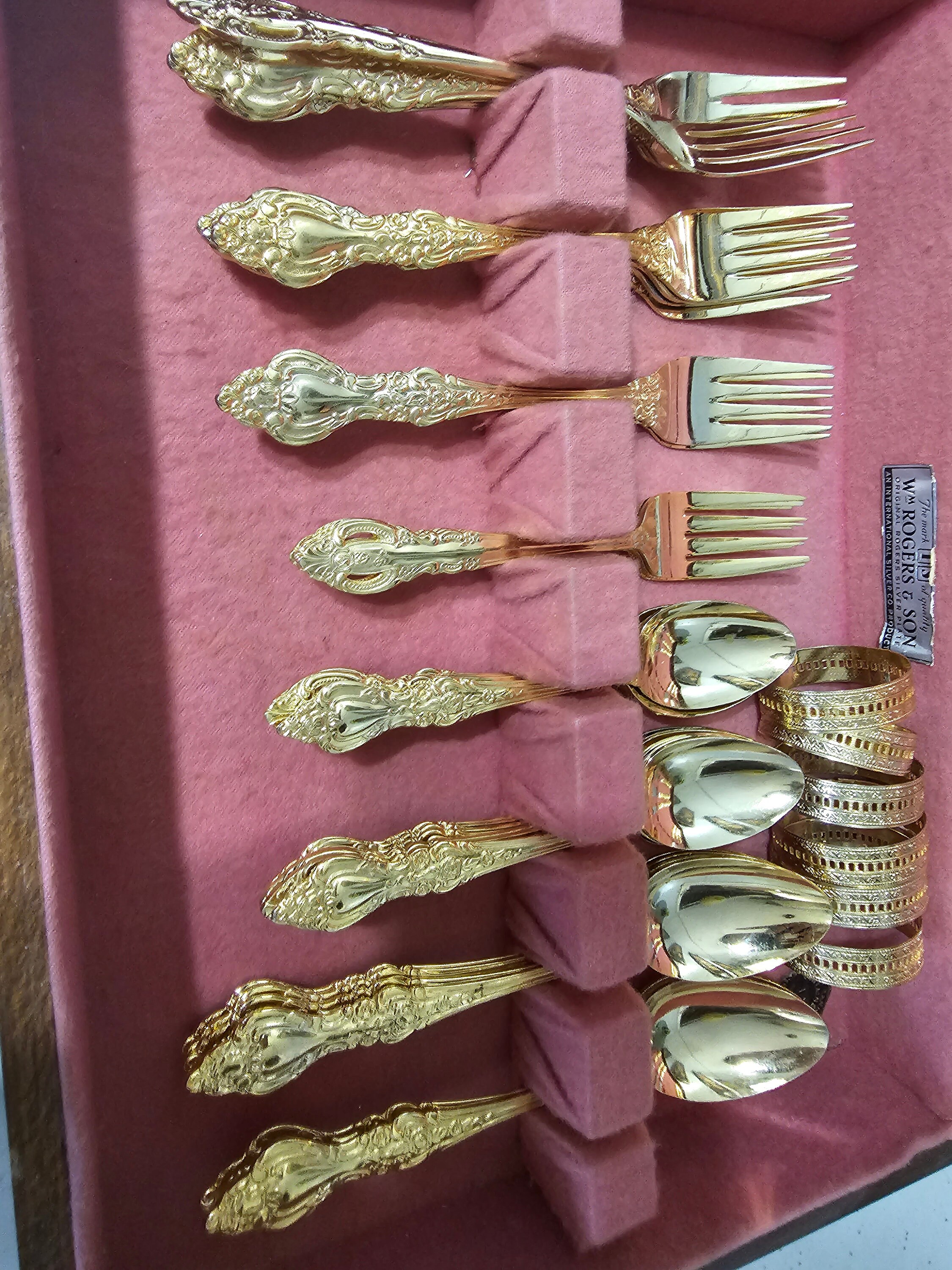 Silverware Chest Set Vintage Cutlery, Box Set, Goldplated, Wood Chest ...