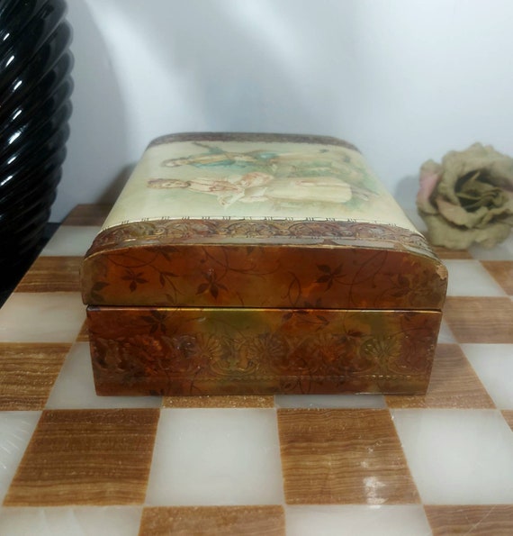 Victorian Jewelry Box, Keepsake, Antique, Copper,… - image 3