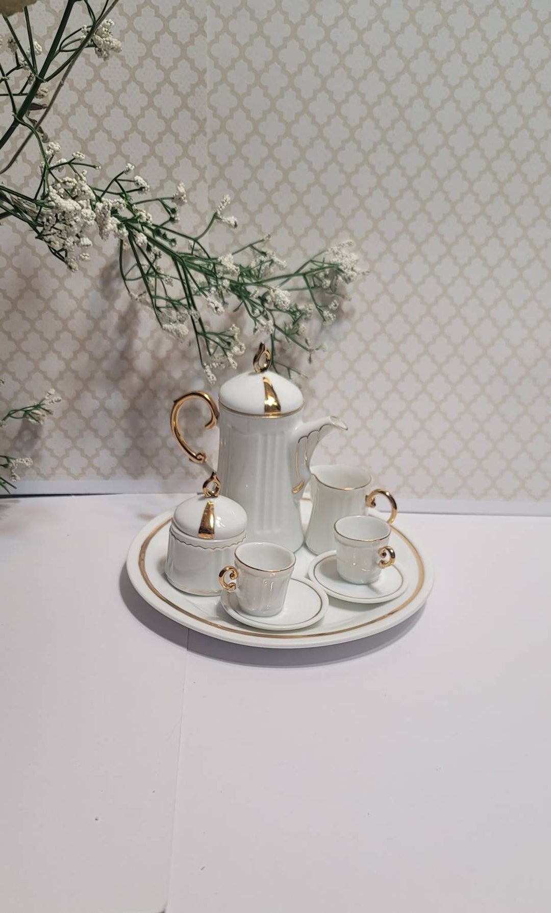Miniature Bone China Tea Set, Mini, Tea Set, Vintage, Porcelain