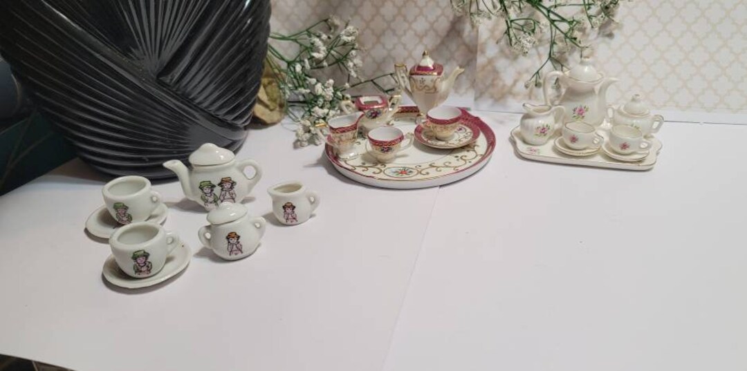 Miniature Bone China Tea Set, Mini, Tea Set, Vintage, Porcelain