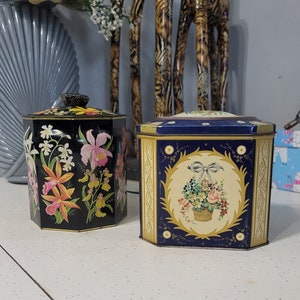 Tin Cans, Vintage  Tin Box, Collectible, Cookie Tin, Metal Box, Advertising, Kitchen Storage, Keepsake Box,