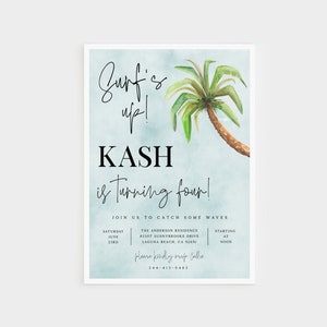 Surf Birthday Invitation, Beach Birthday Invitation, Editable Birthday Invitation, Surf First Birthday, Editable Invitation, Boy Birthday