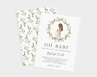 Baby Shower Invitation, Gender Neutral Baby Shower Invite, Girl Baby Shower Invitation, Boy Baby Shower, Oh Baby Shower Invitation, Editable