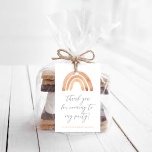 Rainbow Thank You Tag, Editable Tag, Digital Download Party Tag, Birthday Thank You Tag, Editable Template, Thank You Tags, Party Favors