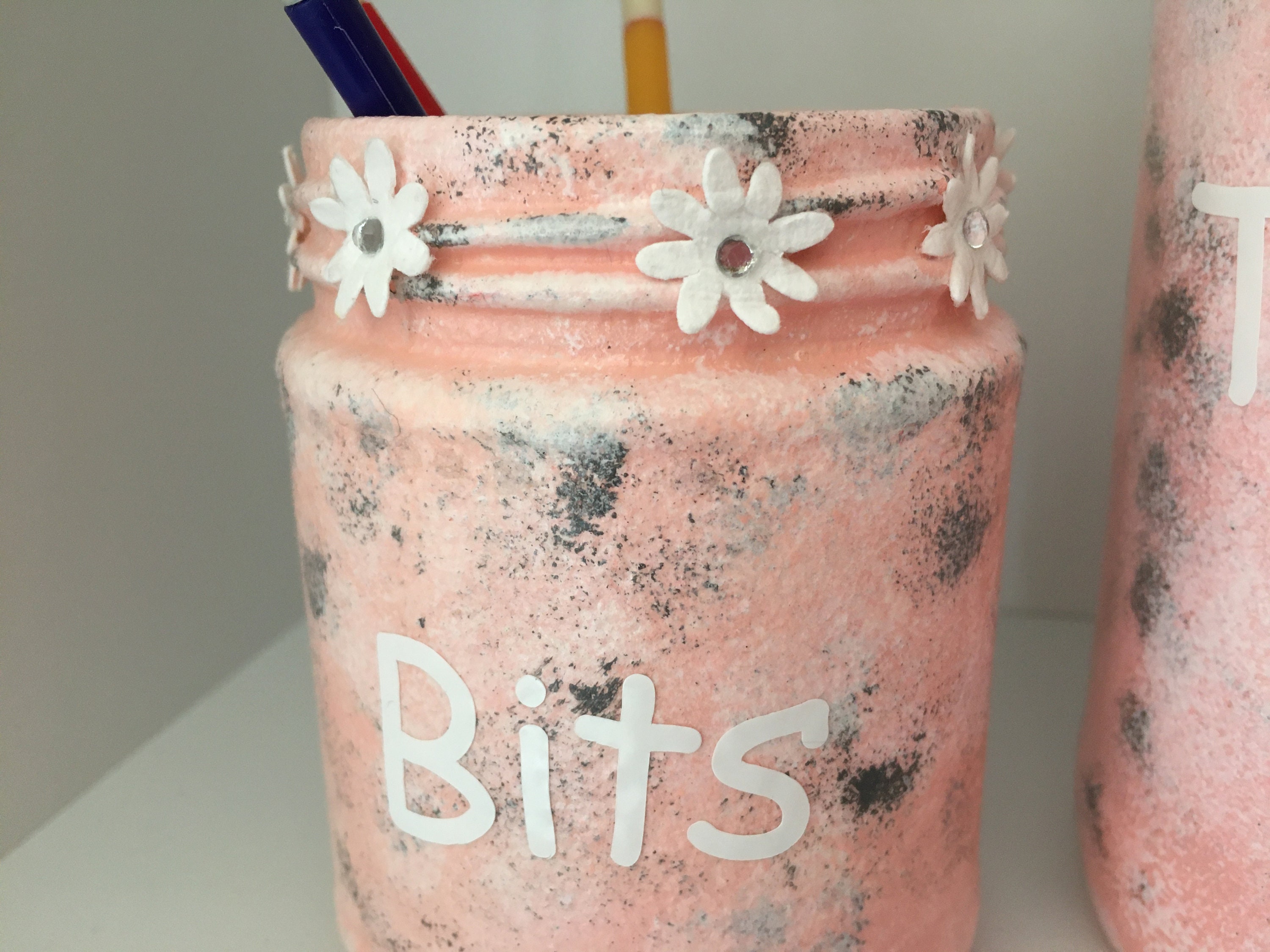 Pink Jars Set of 3 Jars Pink Storage Jars Make up Jars Etsy España