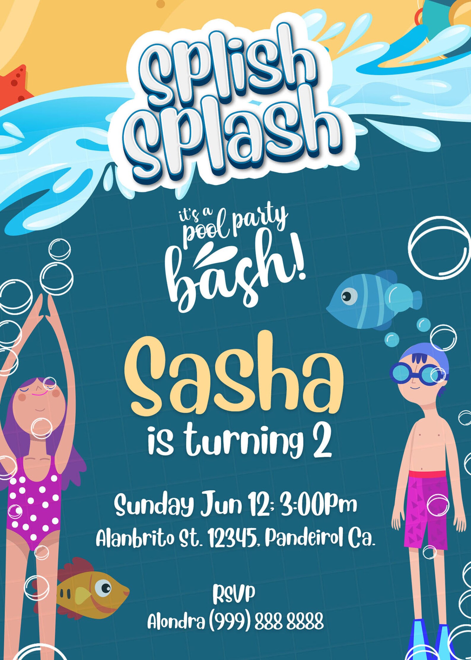 Splish Splash Birthday Invitation Splish Splash Party | Etsy
