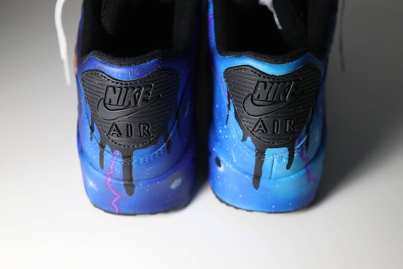 Air max 90 custom cheap candy drip blue galaxy shoes