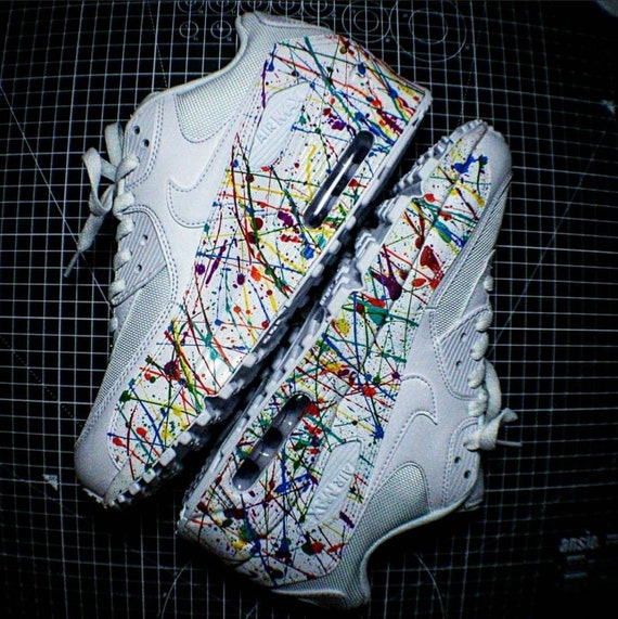 Custom 90s. Amazing. Paint splatter #custom #nikeair90