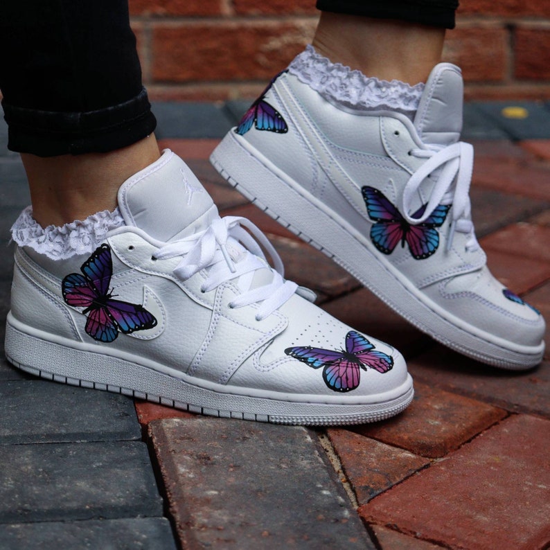Butterfly Jordan 1 Low Custom 3 Colour Fade Etsy