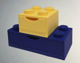 Building Brick Stackable Brick Drawers 3D Printed