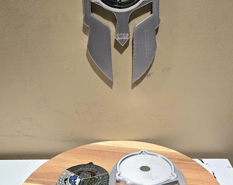 Engraved Spartan Trifecta Medal holder Helmet with ΜΟΛΩΝ ΛΑΒΕ /Year 3D Printed