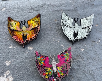 Wu-Tang Inspired Hat Pin Set | Death Moth artwork by Monique Torres | Butterfly limited edition hat pin Set (3 pins per set)