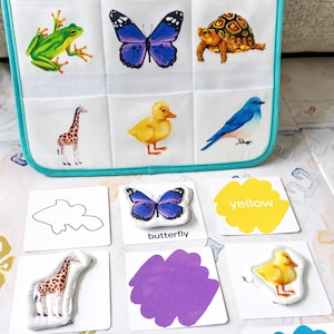 Cartes de correspondance des couleurs et des animaux pour les tout-petits et les enfants | Téléchargement numérique