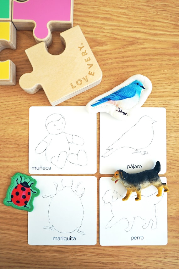 Spanish Tracing Cards Inspired by Lovevery Toys l Printable for Toddlers and Kids | Digital Download
