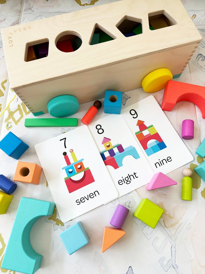 English Counting Cards for Lovevery Block Set L Printable for Toddlers ...