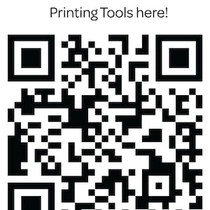May include: Black and white QR code with the text "toddleprint" above it. The QR code is surrounded by a white border.