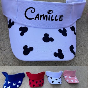 Personalizable - KIDS SIZE Mickey Ears Visor Hat - White, Pink, Blue, or Red