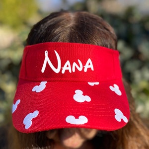 Personalized Mickey Ears Visor Hat - Black, White, Pink, Blue, or Red