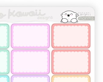 Kawaii Half Box Planner Stickers - Half Box Stickers Erin Condren - Happy Planner Stickers Functional Stickers Happy Planner Plum Paper