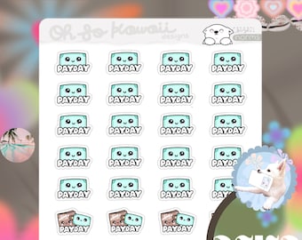 Kawaii Payday Stickers Kawaii Pay Day Stickers Budget Stickers Erin Condren Stickers - Money Stickers Money Planner Stickers Spend