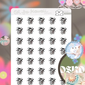 Kawaii stickers gitaar oefenen - stickers oefengitaar planner - oefenherinnering - lesherinnering - gitaarstickers voor planner hobo