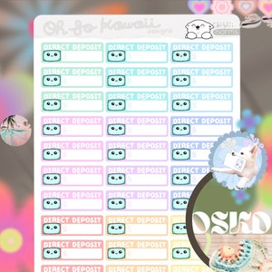 Kawaii Geld Aufkleber Haushalt Planer Aufkleber Budget - Steuern Aufkleber - Direkte Einzahlung Tracker - Gehaltscheck Budget Gehaltsaufkleber