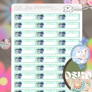 Kawaii Trash Can pegatinas papelera - pegatinas de finanzas - pegatinas de facturas de pago para Erin Condren pegatinas verticales del planificador pegatinas verticales