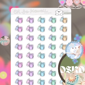 Adesivos para fraldas Kawaii - Adesivo para bebês, adesivos para planejador de bebês para planejadores e calendários, mamadeira, creche, babá, babá
