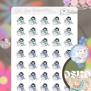 Kawaii Dentysta Ikona Wizyty - Naklejki Dentystyczne Medyczne Naklejki Planera Dentystycznego Ikony - Naklejki Dentystyczne - Przypomnienie o Wizycie Dentystycznej