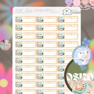 Naklejki Kawaii Pay Bill Planner - Naklejka Pay Bill Planner - Naklejki Wifi Due Budget - Naklejki Budget Planner Naklejki Finance Planner