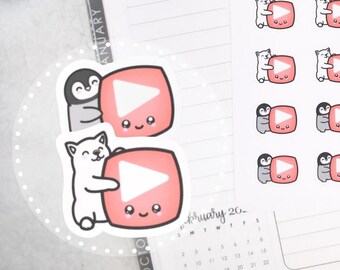 Youtube Planner Stickers 100 Hand Drawn Icon Stickers Etsy