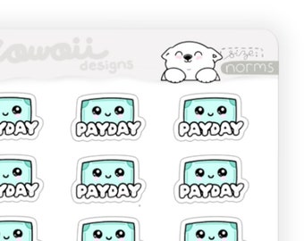 Kawaii Payday Stickers Kawaii Pay Day Stickers Budget Stickers Erin Condren Stickers - Money Stickers Money Planner Stickers Spend