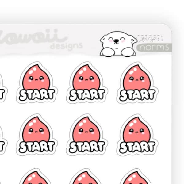 Kawaii Blood Drop Stickers - Blood Drop Planner Stickers - Period Tracker Stickers - Period Stickers Period Planner Stickers Tracker Planner