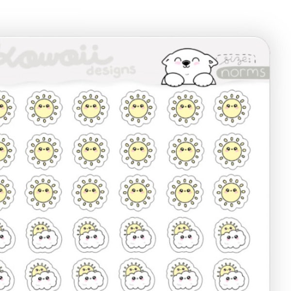 Kawaii Weather Icons for Planner - Cute Weather Planner Stickers for Calendar - Weather Planner Icons for Bullet Journaling Passion Planner