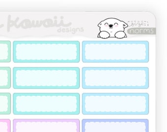 Kawaii Single Box Planner Stickers- Single Box Stickers For Planner - Stickers for Journal - Vertical Planner Erin Condren Vertical Planner