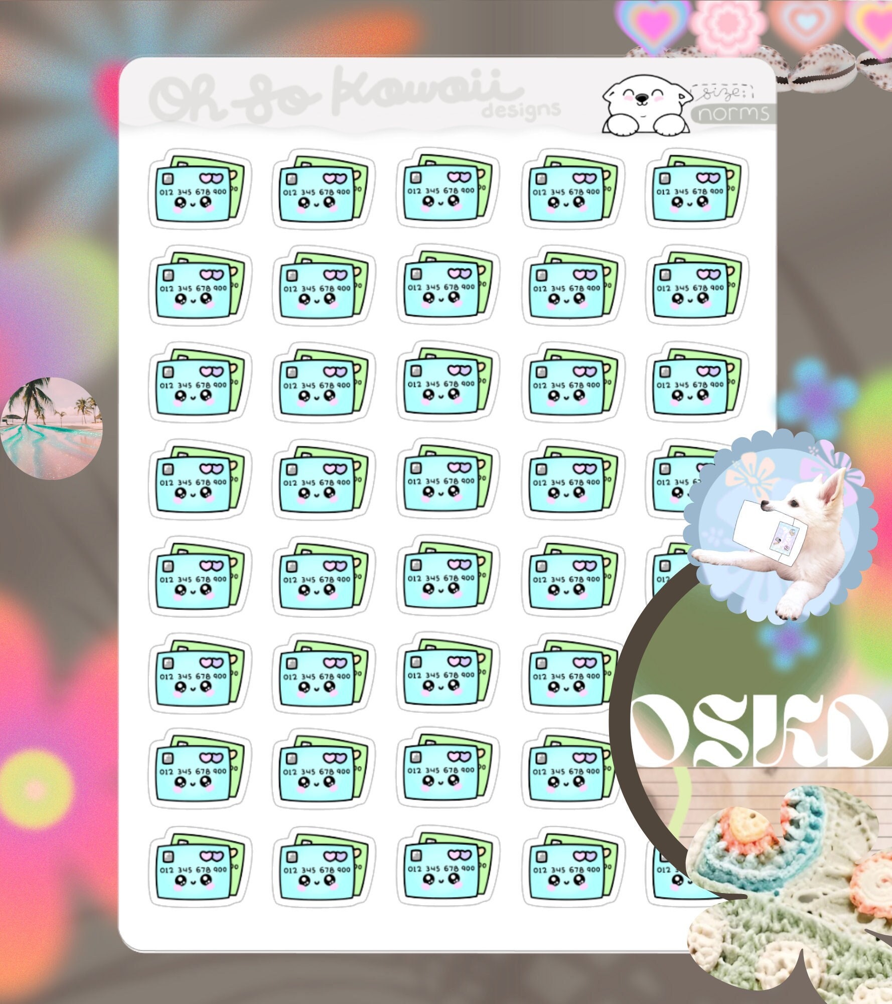 Kawaii Pay Credit Card Bill Planner Sticker Utility Bills Planner ...