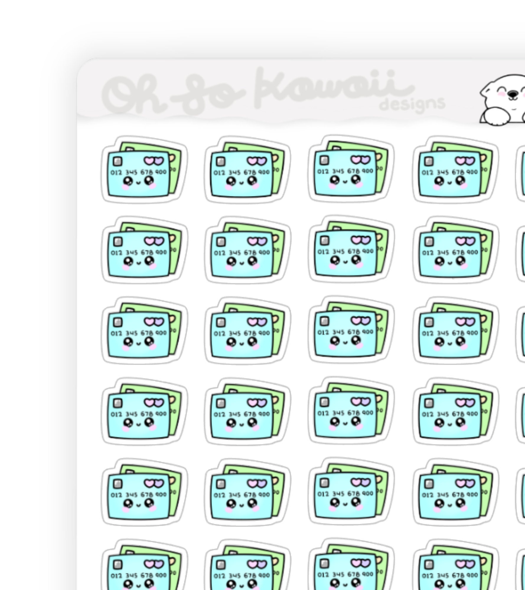 Kawaii Pay Credit Card Bill Planner Sticker Utility Bills Planner ...
