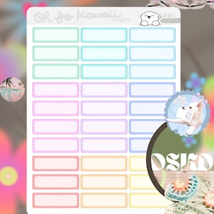 Kawaii Single Box Planner Stickers- Single Box Stickers For Planner - Stickers for Journal - Vertical Planner Erin Condren Vertical Planner