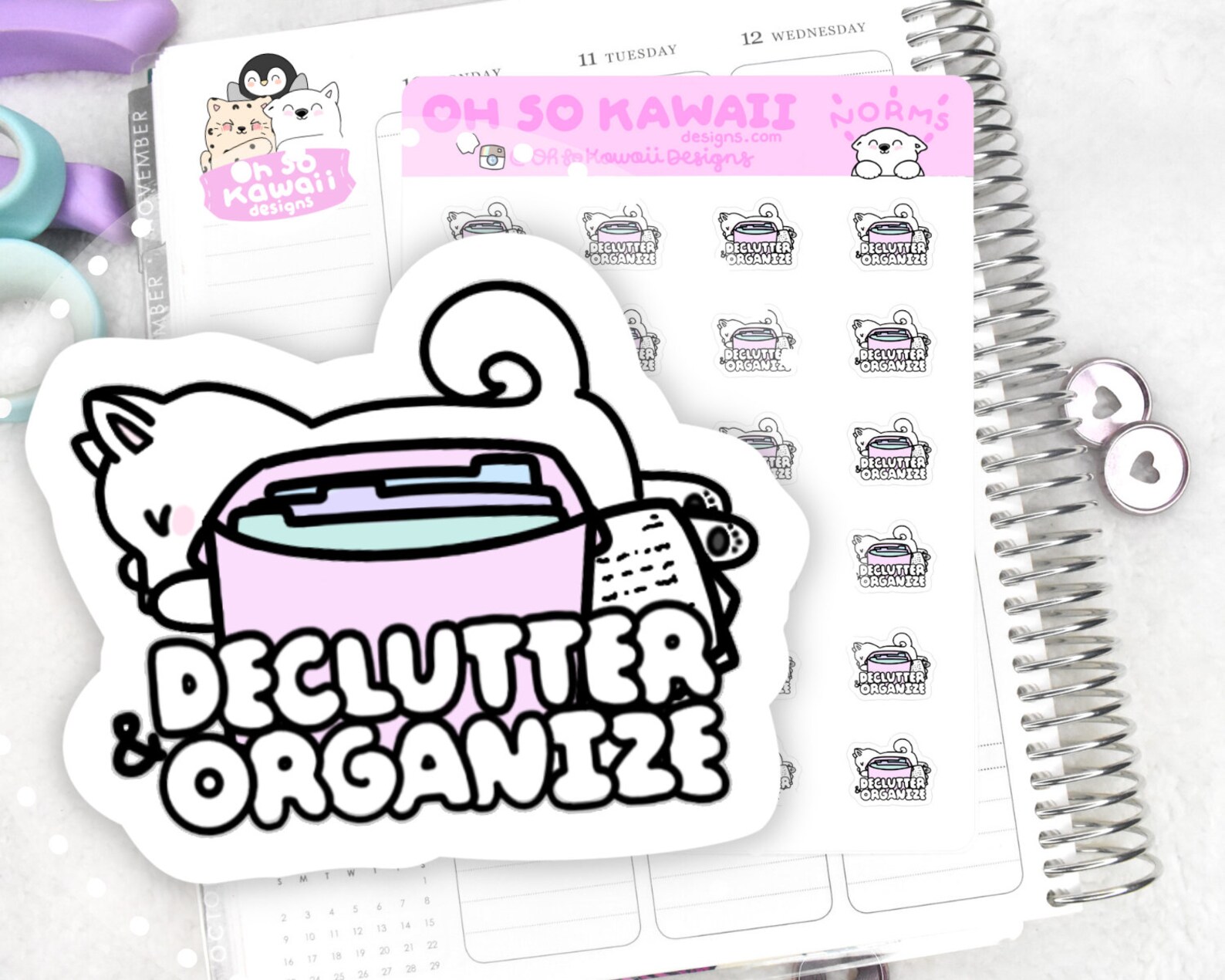 Kawaii Planner Stickers Kawaii Stickers for Planner Organize | Etsy
