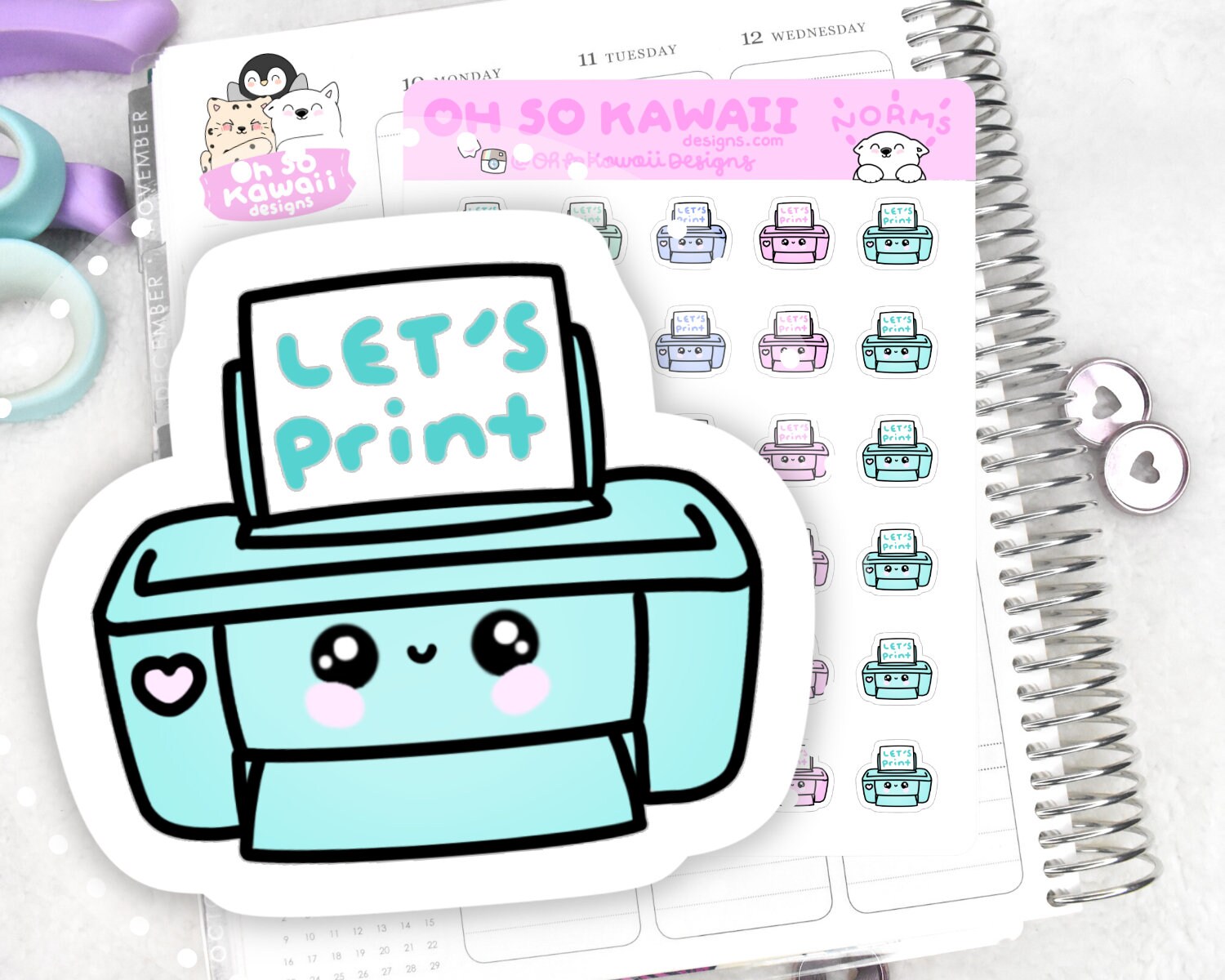 Kawaii Printer Stickers Printer Icon Printer Functional | Etsy