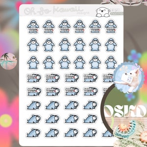 Kawaii Shark Week Stickers - Shark Week Planner Stickers Erin Condren - Period Tracker Period Stickers Period Planner Stickers - Blood Drop