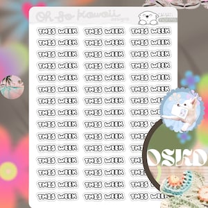 Kawaii To Do Aufkleber Planer - Diese Woche Planer Aufkleber - Journal Aufkleber - Diese Woche Skript Aufkleber für Planer - Funktionale Aufkleber