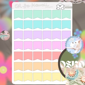 Kawaii Planner Stickers - Banner Planner Stickers - Banner Stickers - Flag Planner Stickers - Flag Stickers for Planner - Functional Sticker