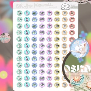 Kawaii-reinigingspictogrammen voor planners en kalenders - Stickers voor schoonmaakplanner - Stickers voor huishoudelijke taken voor reiniging - Kawaii-stickers