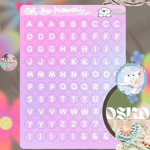 Pastel ombre circular alphabet stickers for Journaling, planner decorating, and scrapbooking
