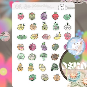 Stickers planificateur de grossesse aux fruits kawaii Stickers jalons de la grossesse Stickers hebdomadaires Stickers compte à rebours du mois Ensemble d'autocollants pour suivi de grossesse